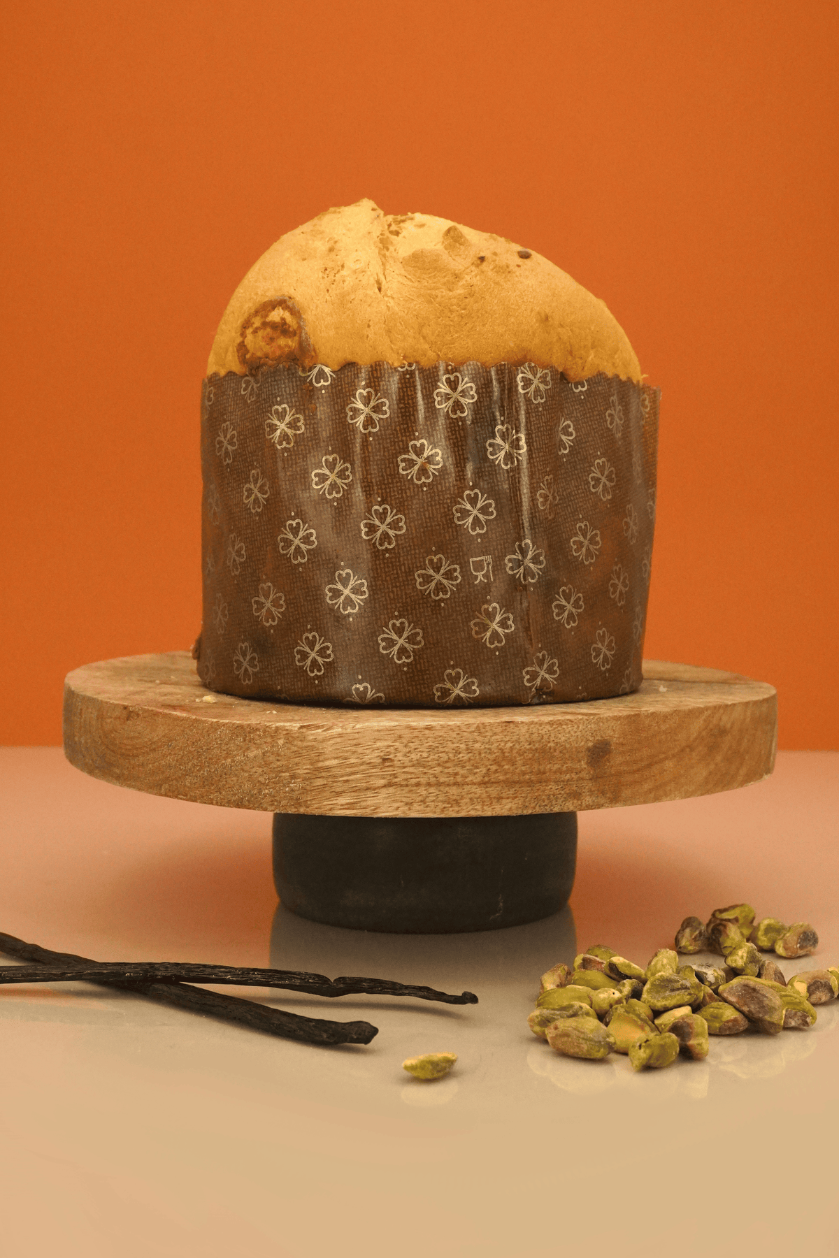 Panettone Le Pistache entier avec pistaches et gousses de vanille